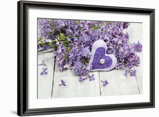 Lilac, Blossoms, Mauve, Violet, Heart-Andrea Haase-Framed Photographic Print