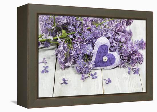 Lilac, Blossoms, Mauve, Violet, Heart-Andrea Haase-Framed Premier Image Canvas