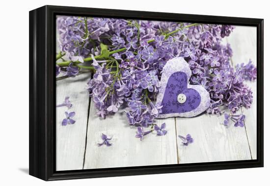 Lilac, Blossoms, Mauve, Violet, Heart-Andrea Haase-Framed Premier Image Canvas