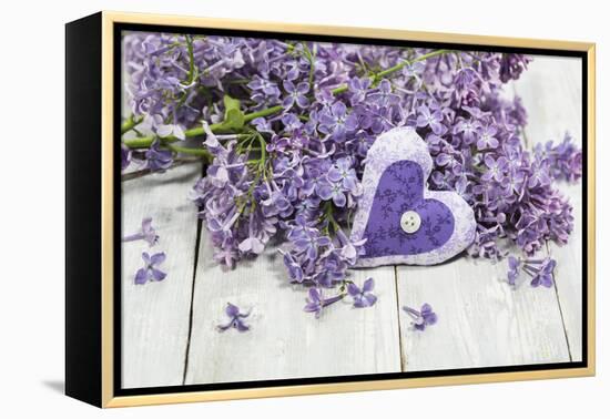 Lilac, Blossoms, Mauve, Violet, Heart-Andrea Haase-Framed Premier Image Canvas