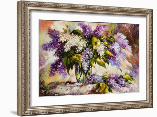 Lilac Bouquet In A Vase-balaikin2009-Framed Premium Giclee Print