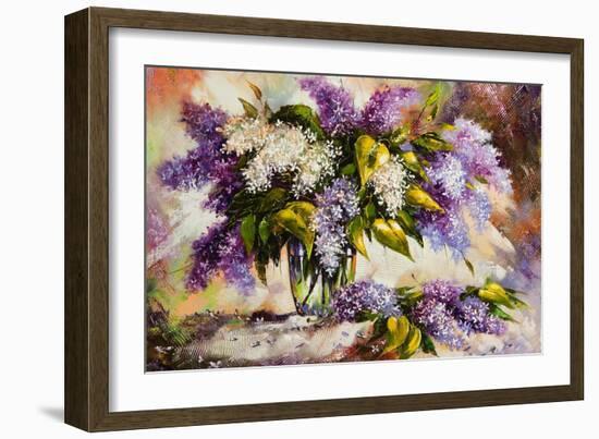 Lilac Bouquet In A Vase-balaikin2009-Framed Premium Giclee Print