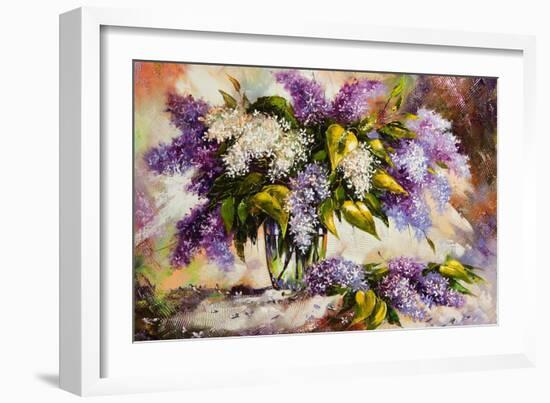 Lilac Bouquet In A Vase-balaikin2009-Framed Premium Giclee Print