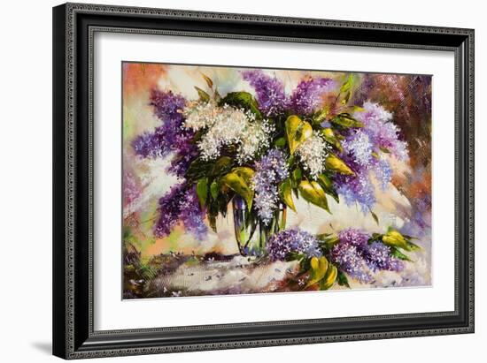 Lilac Bouquet In A Vase-balaikin2009-Framed Premium Giclee Print