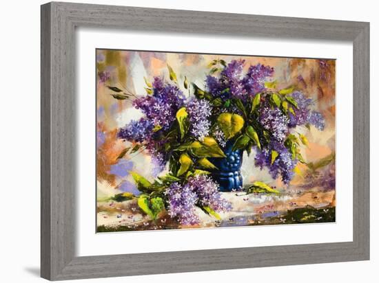 Lilac Bouquet In A Vase-balaikin2009-Framed Premium Giclee Print