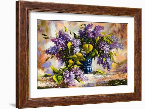 Lilac Bouquet In A Vase-balaikin2009-Framed Premium Giclee Print