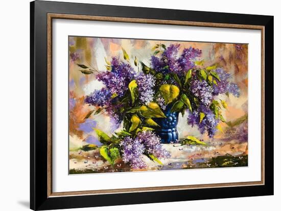 Lilac Bouquet In A Vase-balaikin2009-Framed Premium Giclee Print