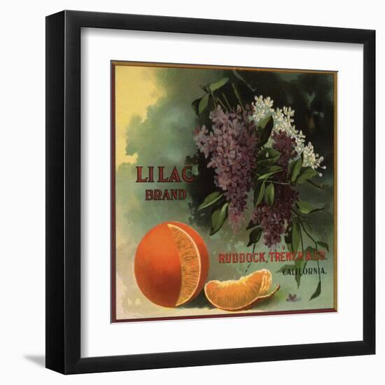 Lilac Brand - Ruddock, California - Citrus Crate Label-Lantern Press-Framed Art Print