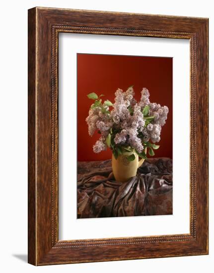 Lilac Flowers in Vase-Anna Miller-Framed Photographic Print