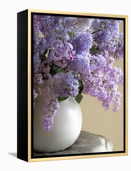 Lilac Flowers in Vase-Anna Miller-Framed Premier Image Canvas