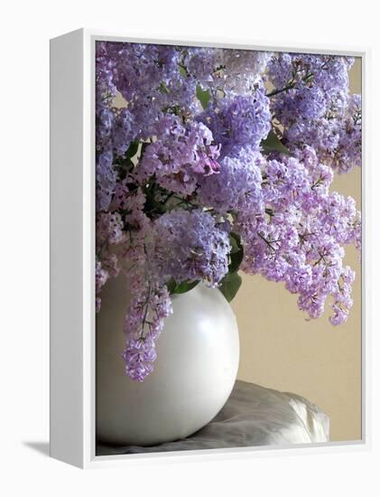 Lilac Flowers in Vase-Anna Miller-Framed Premier Image Canvas