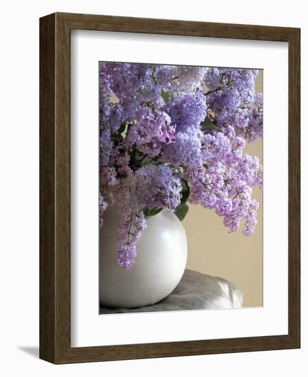 Lilac Flowers in Vase-Anna Miller-Framed Photographic Print