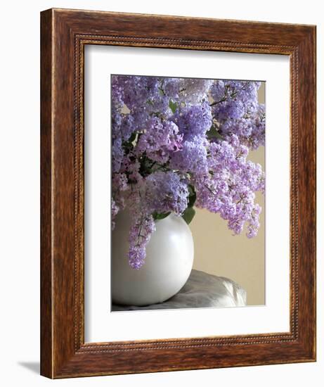 Lilac Flowers in Vase-Anna Miller-Framed Photographic Print