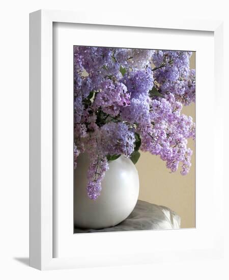 Lilac Flowers in Vase-Anna Miller-Framed Photographic Print