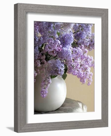 Lilac Flowers in Vase-Anna Miller-Framed Photographic Print