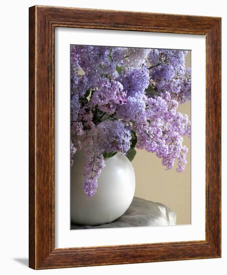 Lilac Flowers in Vase-Anna Miller-Framed Photographic Print