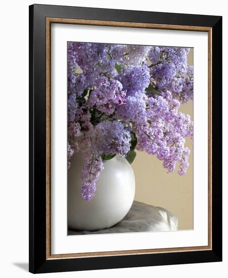 Lilac Flowers in Vase-Anna Miller-Framed Photographic Print