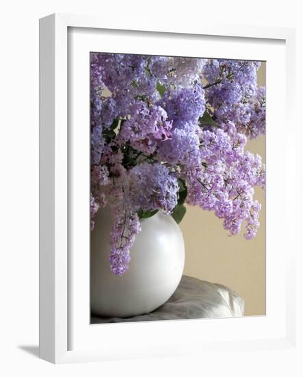 Lilac Flowers in Vase-Anna Miller-Framed Photographic Print