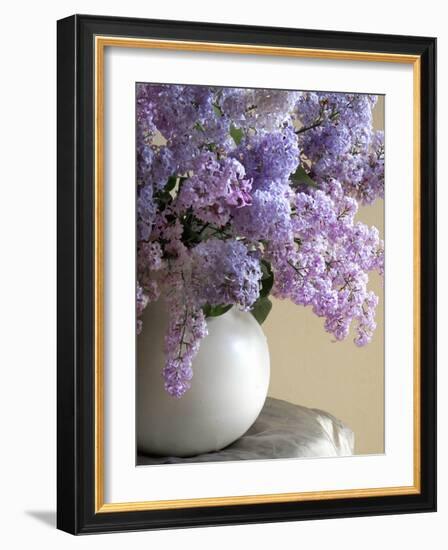 Lilac Flowers in Vase-Anna Miller-Framed Photographic Print