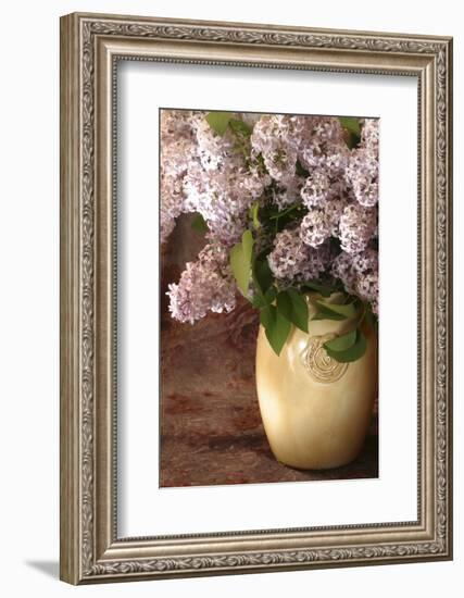 Lilac Flowers in Vase-Anna Miller-Framed Photographic Print