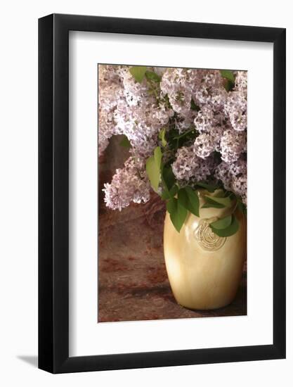 Lilac Flowers in Vase-Anna Miller-Framed Photographic Print