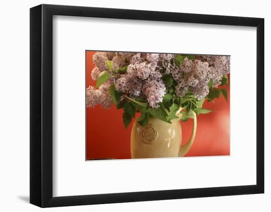 Lilac Flowers in Vase-Anna Miller-Framed Photographic Print