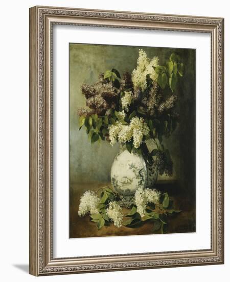 Lilac in a Delft Vase, 1895-Emile Vernon-Framed Giclee Print