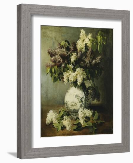 Lilac in a Delft Vase, 1895-Emile Vernon-Framed Giclee Print