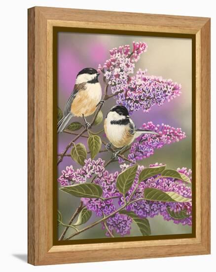 Lilacs and Chickadees-William Vanderdasson-Framed Premier Image Canvas