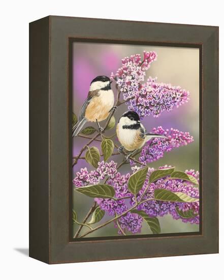 Lilacs and Chickadees-William Vanderdasson-Framed Premier Image Canvas