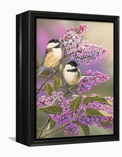 Lilacs and Chickadees-William Vanderdasson-Framed Premier Image Canvas