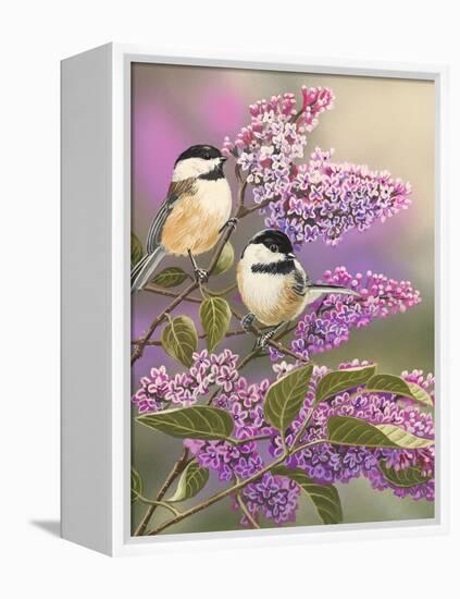 Lilacs and Chickadees-William Vanderdasson-Framed Premier Image Canvas