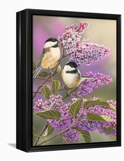 Lilacs and Chickadees-William Vanderdasson-Framed Premier Image Canvas