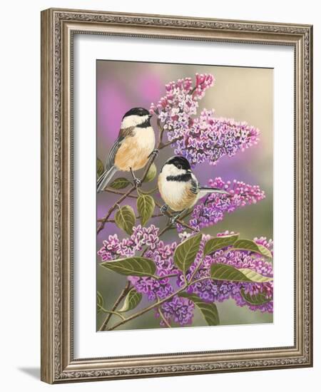 Lilacs and Chickadees-William Vanderdasson-Framed Giclee Print