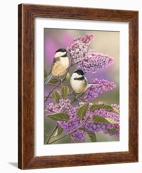 Lilacs and Chickadees-William Vanderdasson-Framed Giclee Print