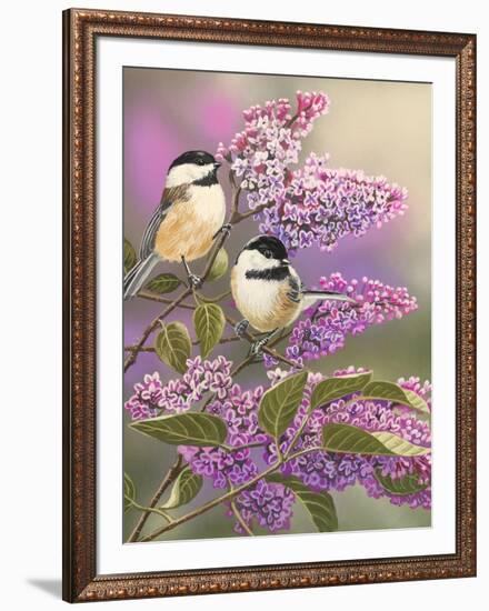 Lilacs and Chickadees-William Vanderdasson-Framed Giclee Print