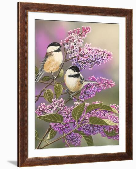 Lilacs and Chickadees-William Vanderdasson-Framed Giclee Print