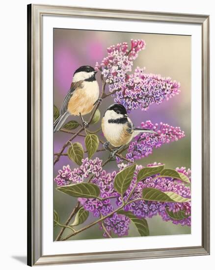 Lilacs and Chickadees-William Vanderdasson-Framed Giclee Print