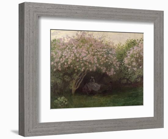 Lilacs, Grey Weather, c.1872-73-Claude Monet-Framed Giclee Print