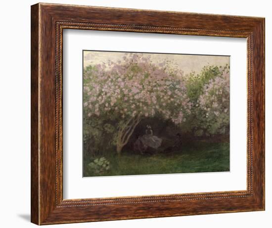 Lilacs, Grey Weather, c.1872-73-Claude Monet-Framed Giclee Print