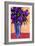Lilacs In A Blue Glass-Patty Baker-Framed Art Print
