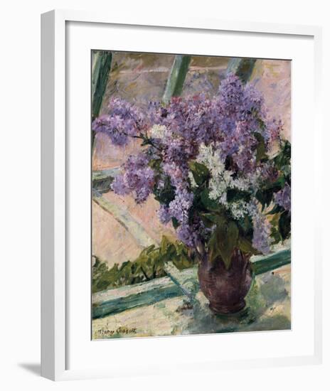 Lilacs in a Window, c.1880 - 1883-Mary Stevenson Cassatt-Framed Premium Giclee Print