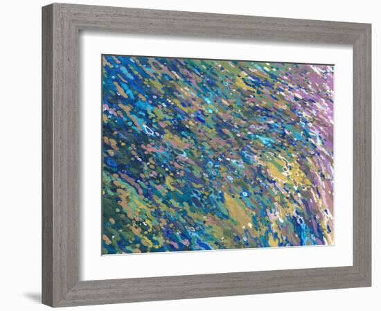 Lilacs Reflecting on a Waterfall-Margaret Juul-Framed Art Print