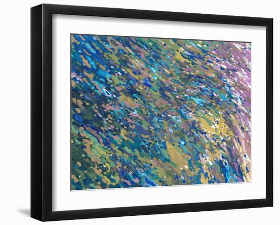 Lilacs Reflecting on a Waterfall-Margaret Juul-Framed Art Print