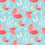 Seamless Pattern with Vintage Flowers-lilalove-Art Print