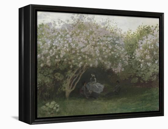 Lilas, temps gris, ou Le repos sous les lilas, jardin de Monet à Argenteuil-Claude Monet-Framed Premier Image Canvas