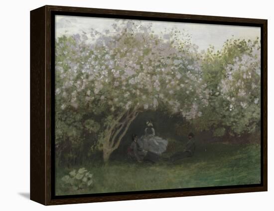 Lilas, temps gris, ou Le repos sous les lilas, jardin de Monet à Argenteuil-Claude Monet-Framed Premier Image Canvas