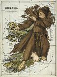 Cartoon Map Of Ireland As a Man With a Child-Lilian Lancaster-Framed Premier Image Canvas