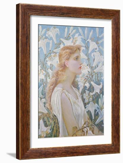 Lilies, 1893 (Oil on Canvas)-Walter Crane-Framed Giclee Print
