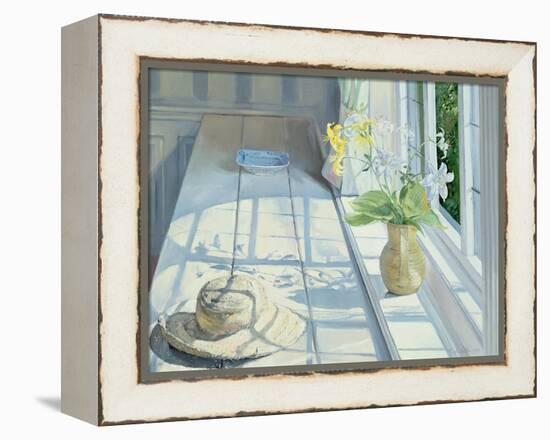 Lilies and a Straw Hat-Timothy Easton-Framed Premier Image Canvas